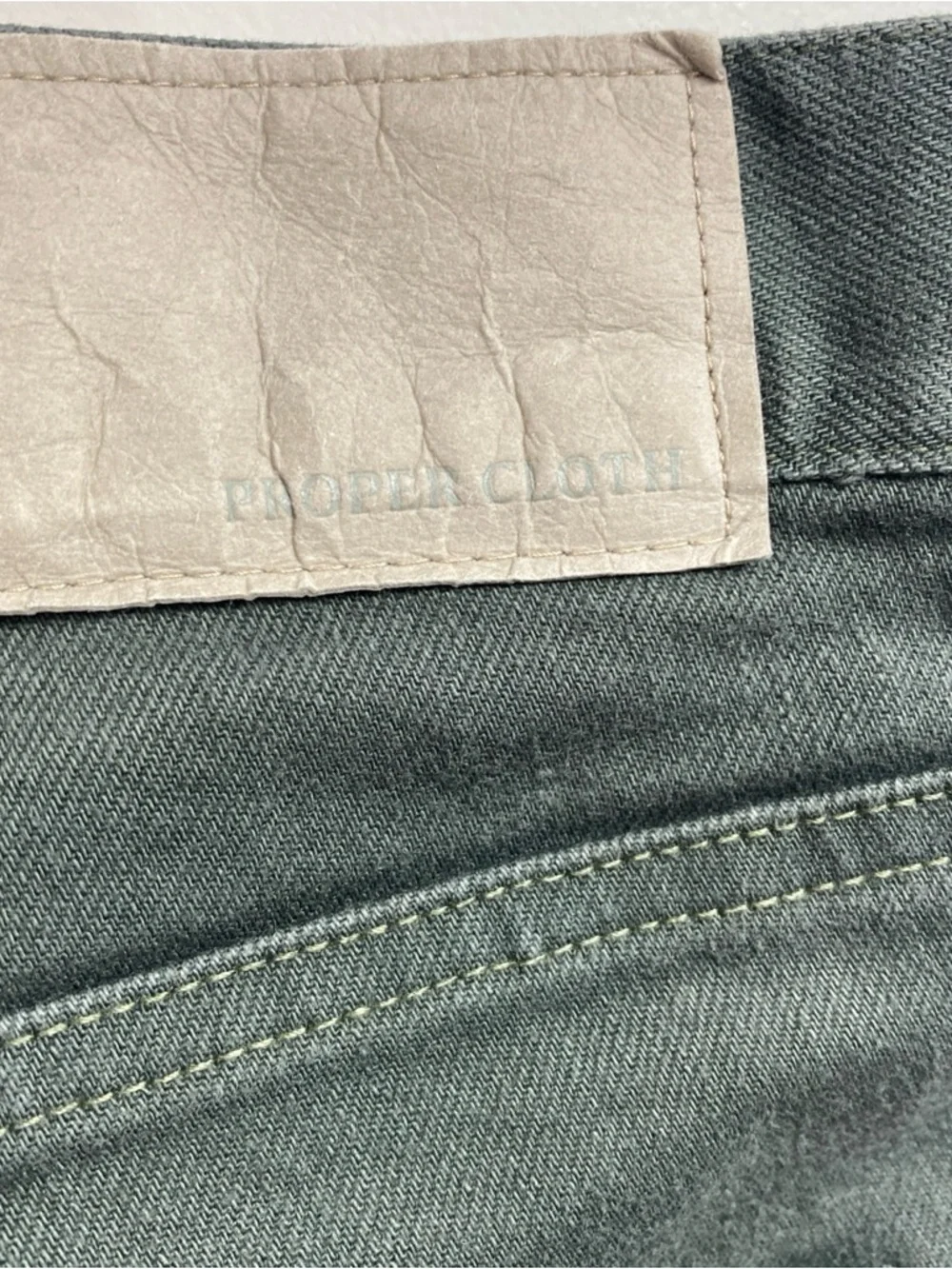 Proper Cloth Jeans Mens 42x34 Stretch Denim Dark Gray  Wash Button Fly